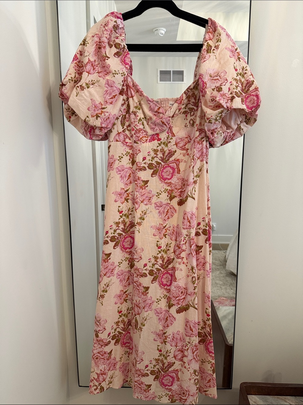 Avec Les Filles Pink Floral Midi Dress